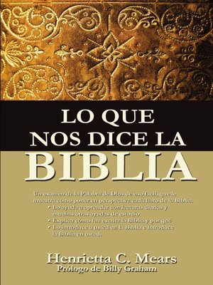 cover image of Lo que nos dice la Biblia